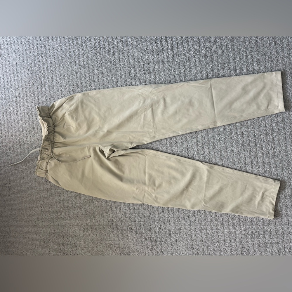 Beige Lululemon Drawstring Work Pants